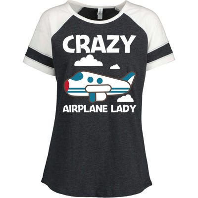 Cool Airplane Design Mom Aviation Plane Lovers Gift Enza Ladies Jersey Colorblock Tee