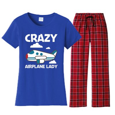 Cool Airplane Design Mom Aviation Plane Lovers Gift Women's Flannel Pajama Set