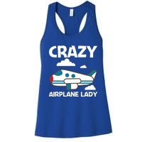 Cool Airplane Design Mom Aviation Plane Lovers Gift Women's Racerback Tank