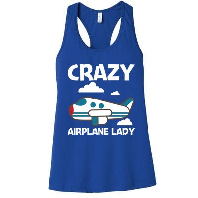 Cool Airplane Design Mom Aviation Plane Lovers Gift Women's Racerback Tank