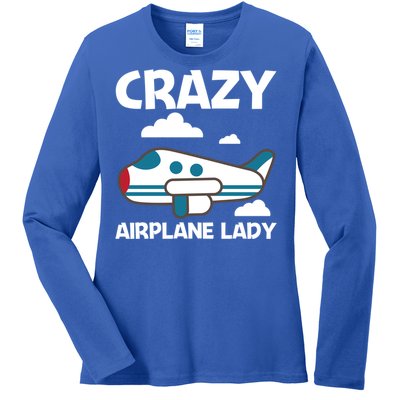 Cool Airplane Design Mom Aviation Plane Lovers Gift Ladies Long Sleeve Shirt