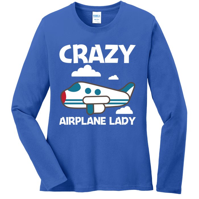 Cool Airplane Design Mom Aviation Plane Lovers Gift Ladies Long Sleeve Shirt