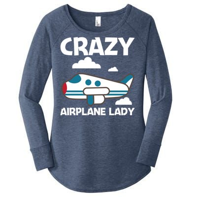 Cool Airplane Design Mom Aviation Plane Lovers Gift Women's Perfect Tri Tunic Long Sleeve Shirt