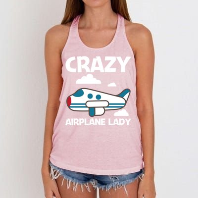 Cool Airplane Design Mom Aviation Plane Lovers Gift Women's Knotted Racerback Tank