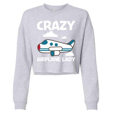 Cool Airplane Design Mom Aviation Plane Lovers Gift Cropped Pullover Crew