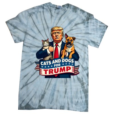 Cats And Dogs For Trump 2024 Kittens And Dogs For Trump Tie-Dye T-Shirt