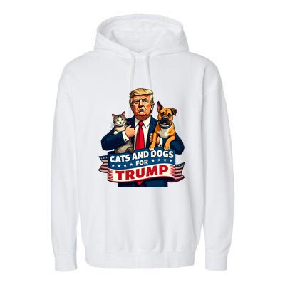 Cats And Dogs For Trump 2024 Kittens And Dogs For Trump Garment-Dyed Fleece Hoodie