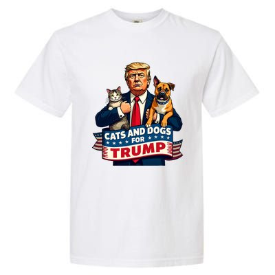 Cats And Dogs For Trump 2024 Kittens And Dogs For Trump Garment-Dyed Heavyweight T-Shirt