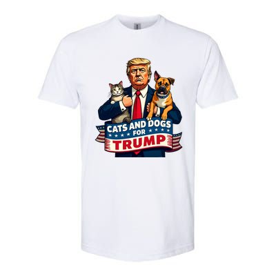 Cats And Dogs For Trump 2024 Kittens And Dogs For Trump Softstyle CVC T-Shirt