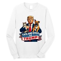 Cats And Dogs For Trump 2024 Kittens And Dogs For Trump Long Sleeve Shirt