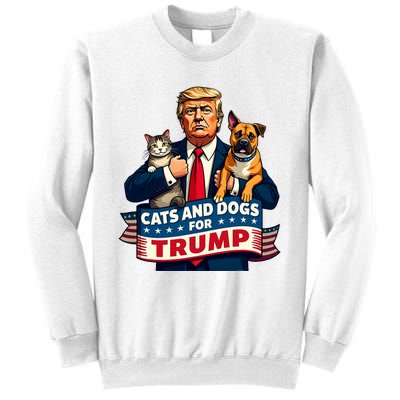 Cats And Dogs For Trump 2024 Kittens And Dogs For Trump Sweatshirt