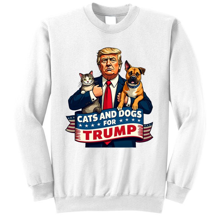 Cats And Dogs For Trump 2024 Kittens And Dogs For Trump Sweatshirt