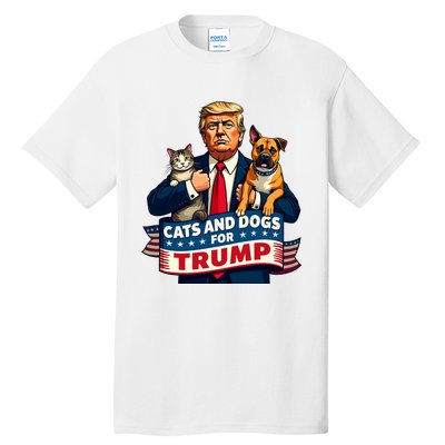 Cats And Dogs For Trump 2024 Kittens And Dogs For Trump Tall T-Shirt