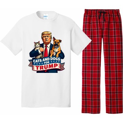 Cats And Dogs For Trump 2024 Kittens And Dogs For Trump Pajama Set