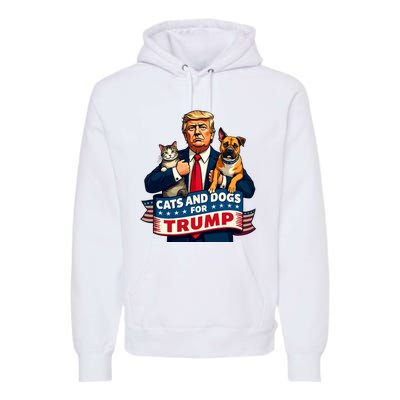 Cats And Dogs For Trump 2024 Kittens And Dogs For Trump Premium Hoodie