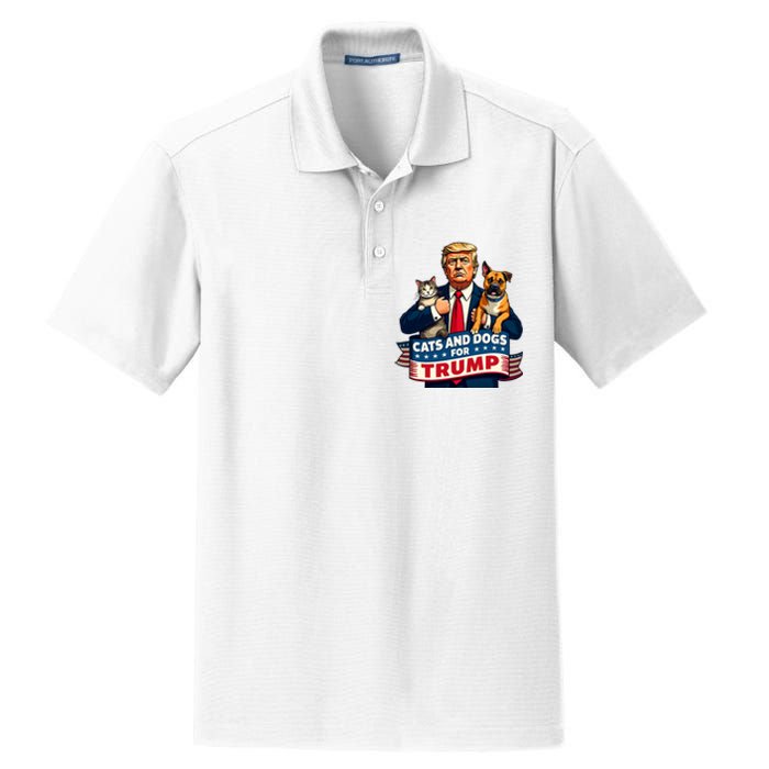 Cats And Dogs For Trump 2024 Kittens And Dogs For Trump Dry Zone Grid Polo