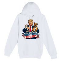 Cats And Dogs For Trump 2024 Kittens And Dogs For Trump Premium Pullover Hoodie