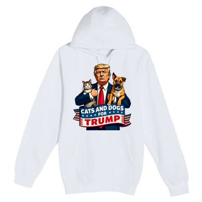 Cats And Dogs For Trump 2024 Kittens And Dogs For Trump Premium Pullover Hoodie