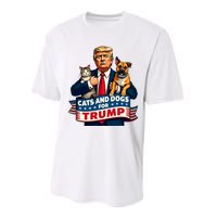 Cats And Dogs For Trump 2024 Kittens And Dogs For Trump Performance Sprint T-Shirt