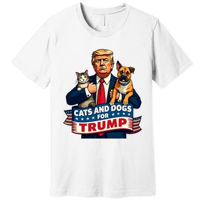 Cats And Dogs For Trump 2024 Kittens And Dogs For Trump Premium T-Shirt