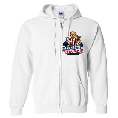 Cats And Dogs For Trump 2024 Kittens And Dogs For Trump Full Zip Hoodie