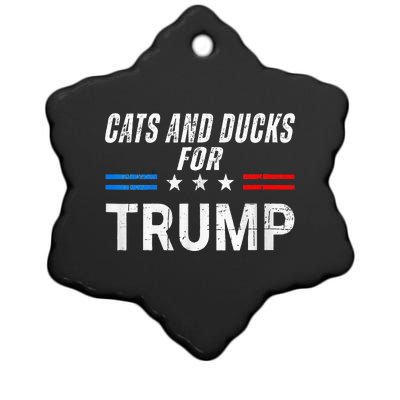 Cats And Ducks For Trump 2024 Ceramic Star Ornament