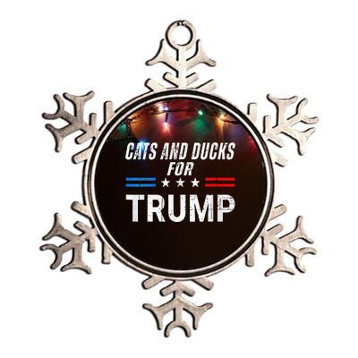 Cats And Ducks For Trump 2024 Metallic Star Ornament