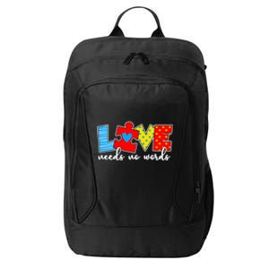 Cute Autism Design Love Needs No Words Great Gift City Backpack