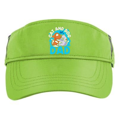 Cat And Dog Dad Cats Lover Dogs Father Daddy Papa Fathers Adult Drive Performance Visor