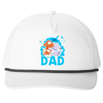 Cat And Dog Dad Cats Lover Dogs Father Daddy Papa Fathers Snapback Five-Panel Rope Hat