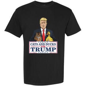 Cats And Ducks For Trump 2024 Kittens And Ducks For Trump Garment-Dyed Heavyweight T-Shirt