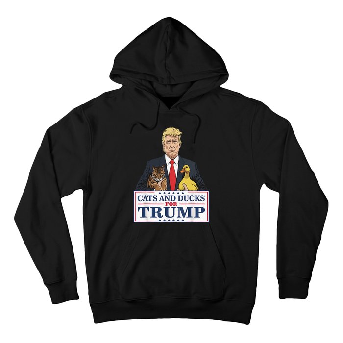 Cats And Ducks For Trump 2024 Kittens And Ducks For Trump Hoodie