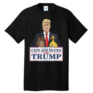 Cats And Ducks For Trump 2024 Kittens And Ducks For Trump Tall T-Shirt