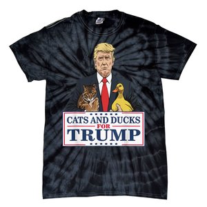 Cats And Ducks For Trump 2024 Kittens And Ducks For Trump Tie-Dye T-Shirt