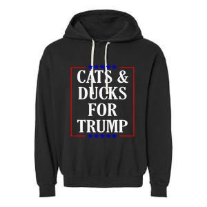 Cats And Ducks For Trump Kittens And Ducks For Trump 2024 Premium Garment-Dyed Fleece Hoodie