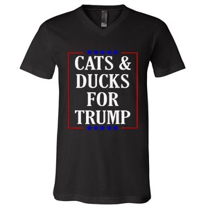 Cats And Ducks For Trump Kittens And Ducks For Trump 2024 Premium V-Neck T-Shirt