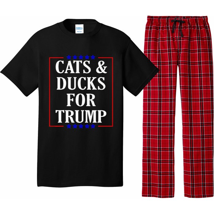 Cats And Ducks For Trump Kittens And Ducks For Trump 2024 Premium Pajama Set