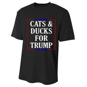 Cats And Ducks For Trump Kittens And Ducks For Trump 2024 Premium Performance Sprint T-Shirt