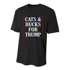 Cats And Ducks For Trump Kittens And Ducks For Trump 2024 Premium Youth Performance Sprint T-Shirt