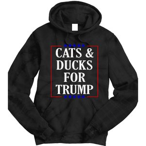 Cats And Ducks For Trump Kittens And Ducks For Trump 2024 Premium Tie Dye Hoodie