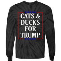 Cats And Ducks For Trump Kittens And Ducks For Trump 2024 Premium Tie-Dye Long Sleeve Shirt