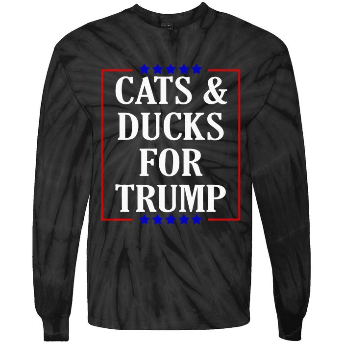 Cats And Ducks For Trump Kittens And Ducks For Trump 2024 Premium Tie-Dye Long Sleeve Shirt