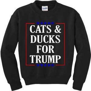 Cats And Ducks For Trump Kittens And Ducks For Trump 2024 Premium Kids Sweatshirt