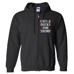 Cats And Ducks For Trump Kittens And Ducks For Trump 2024 Premium Full Zip Hoodie