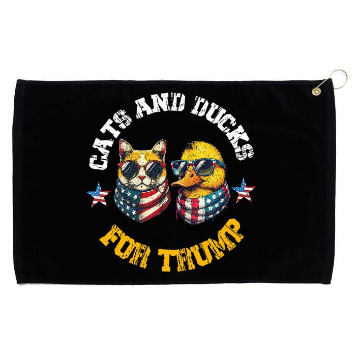 Cats And Ducks For Trump President 2024 Trump Vance 2024 Grommeted Golf Towel