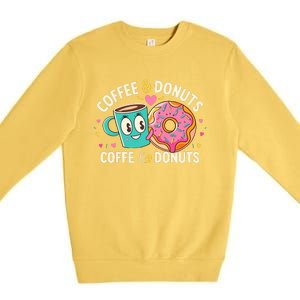 Coffee And Donuts Premium Crewneck Sweatshirt