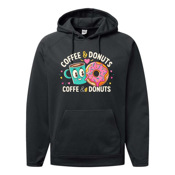 Coffee And Donuts Performance Fleece Hoodie