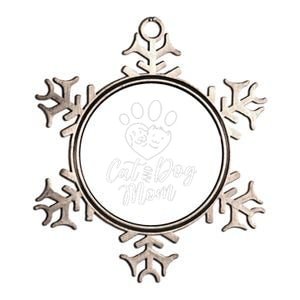 Cat And Dog Mom Dogs Cats Lover Mother Mommy Mama Mothers Metallic Star Ornament