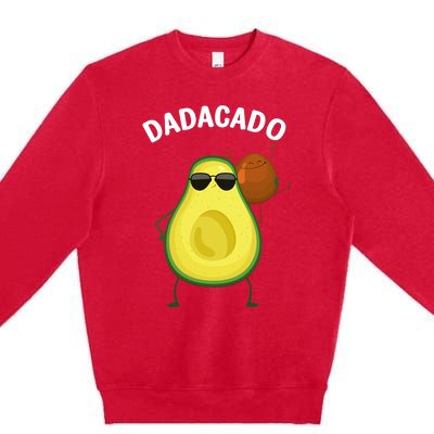 Cute Avocado Design For Dad Fruit Avocado Pear Lovers Premium Crewneck Sweatshirt