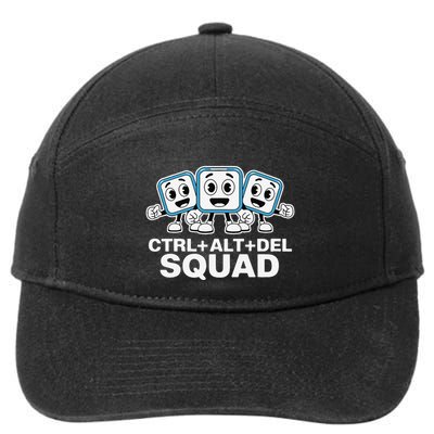 Ctrl + Alt + Del Squad Control Alt Delete Task Manager Funny 7-Panel Snapback Hat
